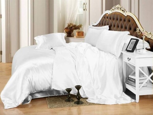 Luxury Satin Bedding Set - California King Silk Pearl