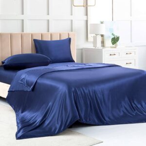 Luxury Satin Bedding Set - California King Royal Navy