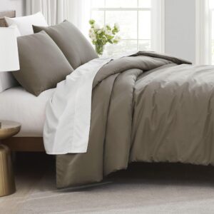 Poplin Duvet Cover - Twin Taupe