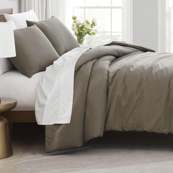 Poplin Duvet Cover - Twin Taupe