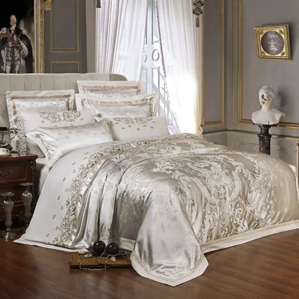 Luxury Satin Bedding Set - California King Silk Pearl